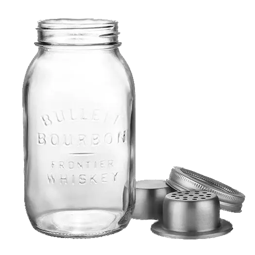 Bulleit Mason Jar Glass Cocktail Shaker