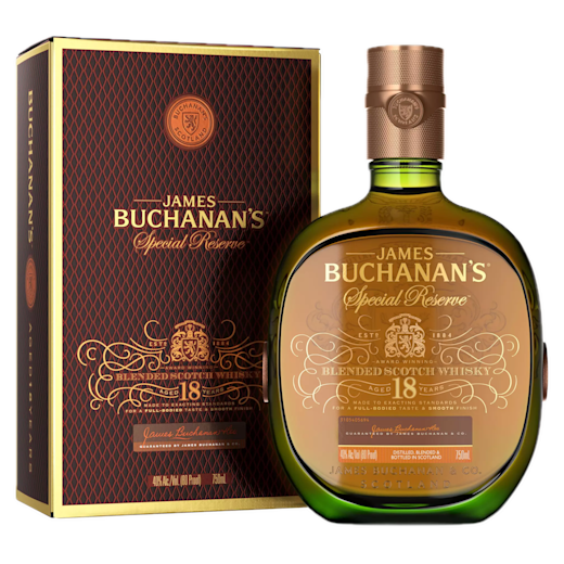 BUCHANAN's SPECIAL RESERVE AGED 18 YEARS BOTTLE AND BOX