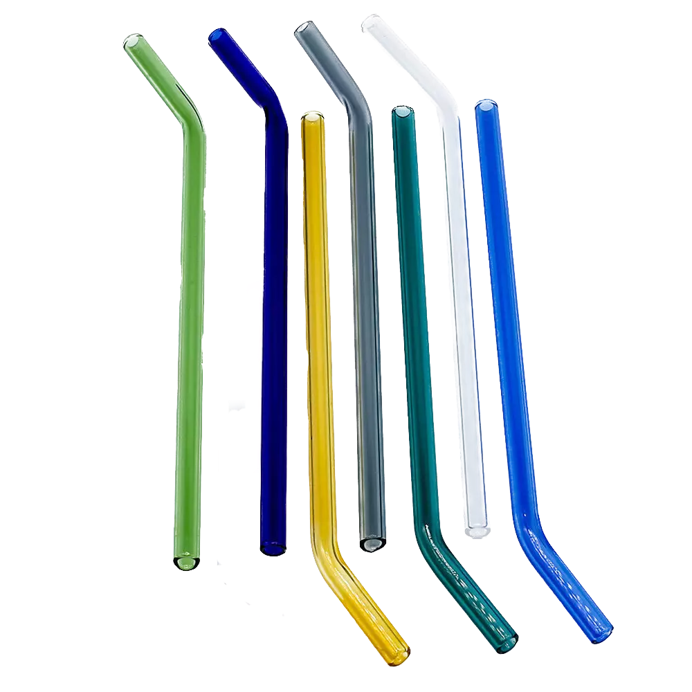 Reusable Colored Glass Straws, Set of 8
