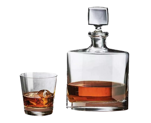 Nude Square Decanter & Rocks Glass