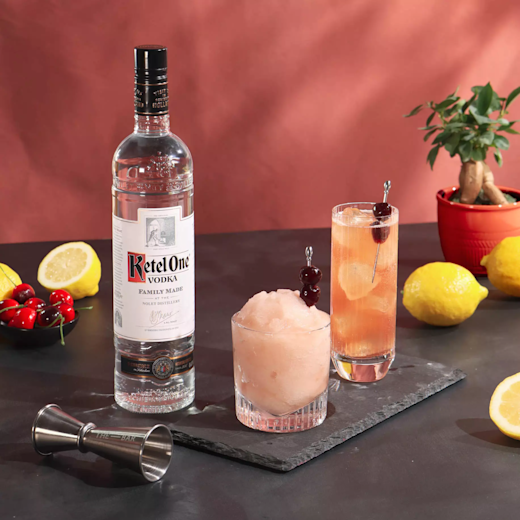 Ketel One Dirty Shirley Bottle And Cocktail