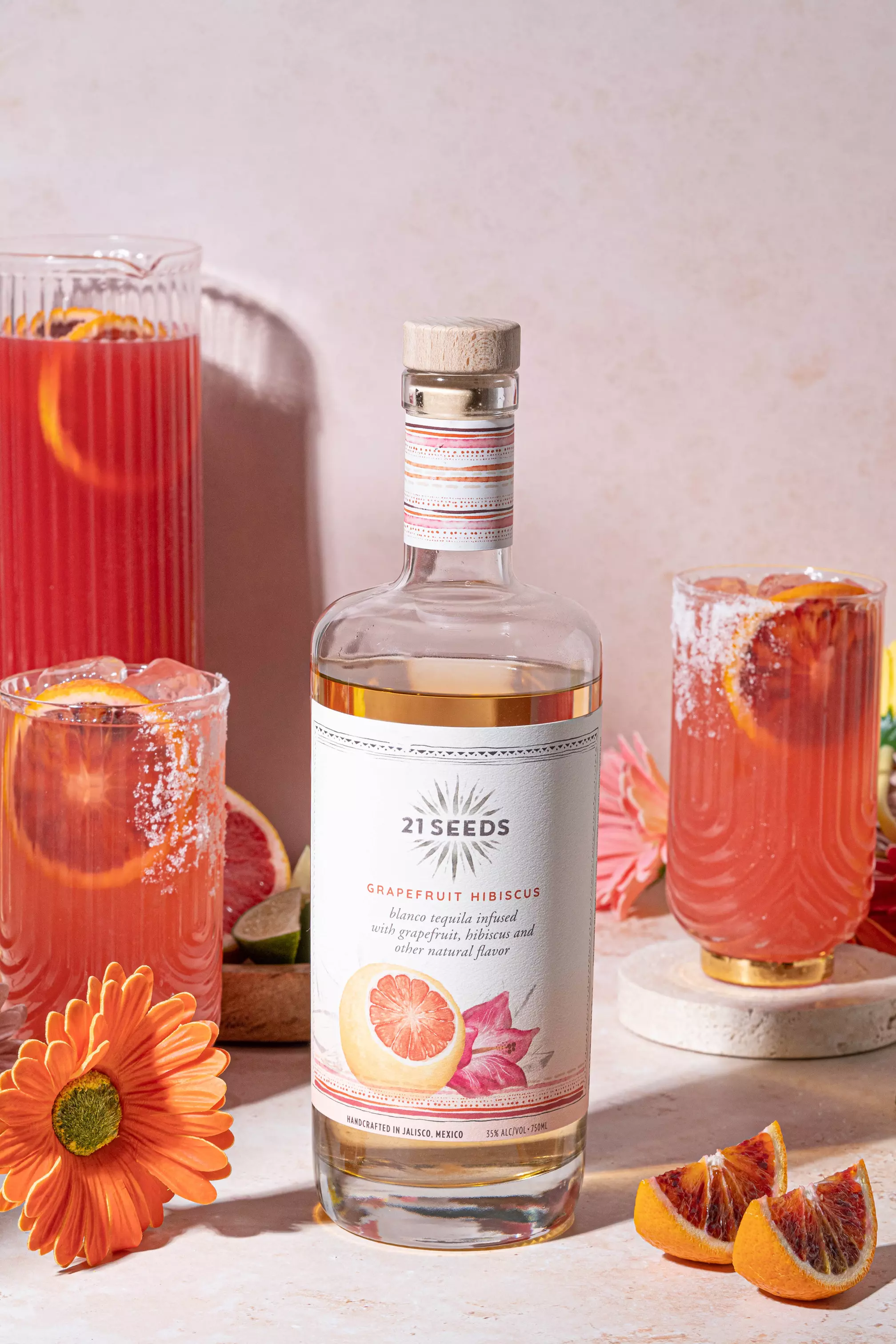 21 Seeds Grapefruit Hibiscus Paloma Recipe | The Bar