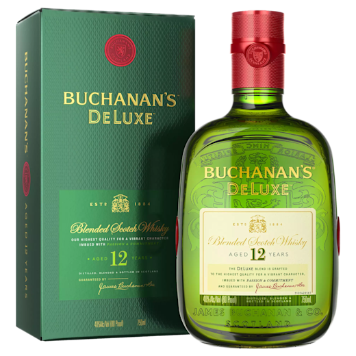 BUCHANAN's DELUXE AGED 12 YEARS BOTTLE AND BOX