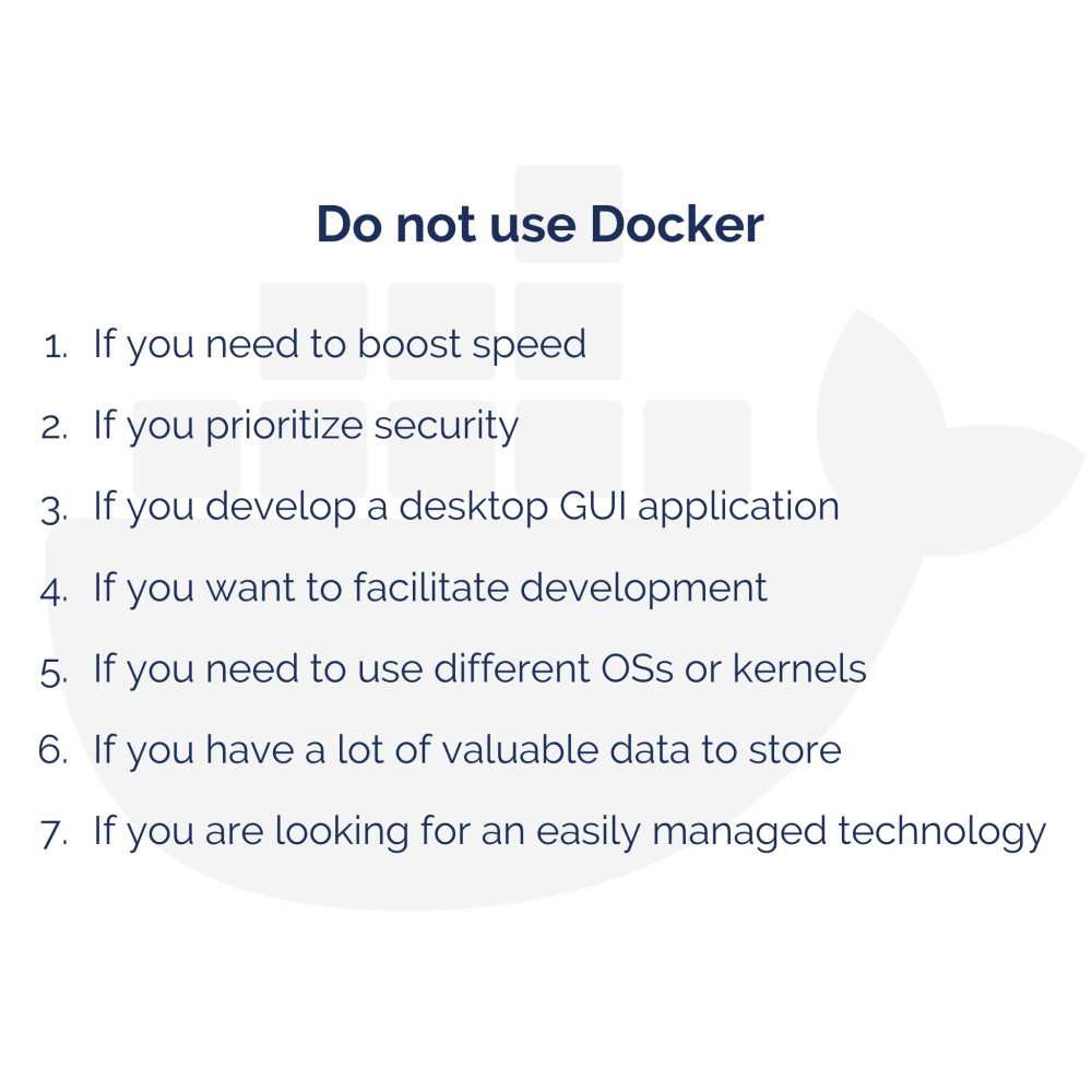 do not use docker