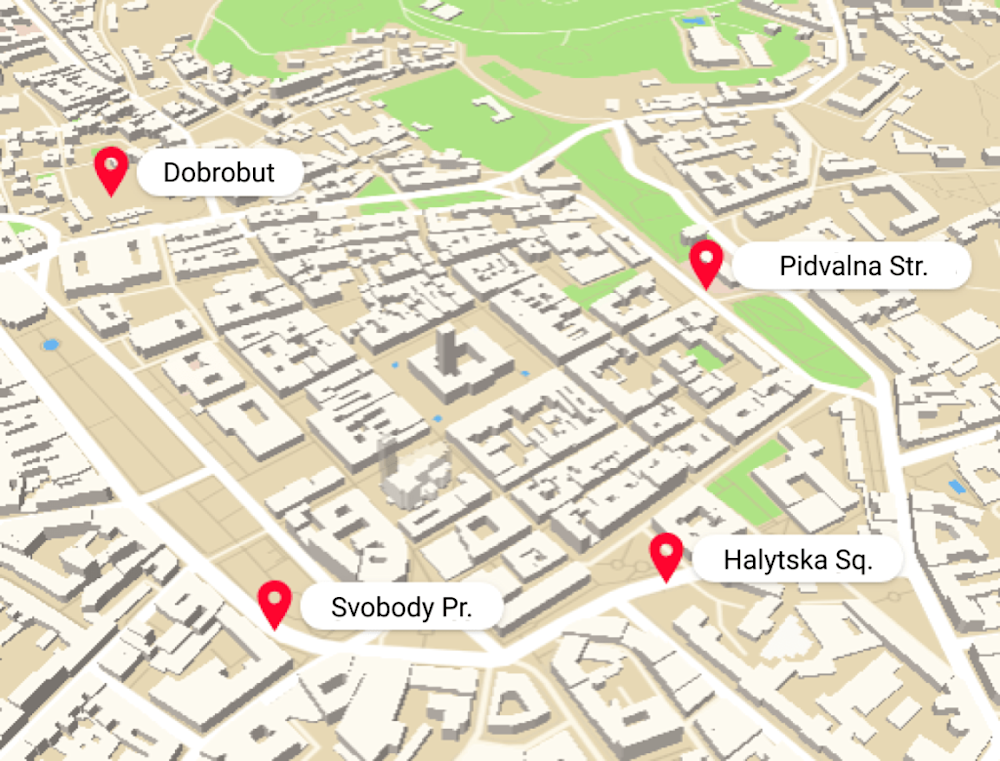 Stops that form a circle around the city centre