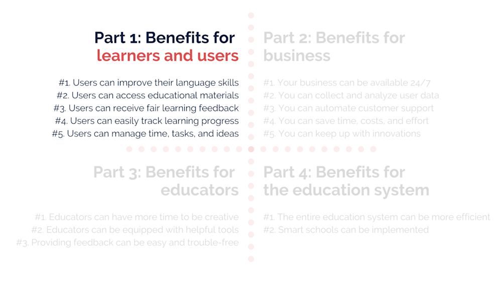 AI Benefits for learners and users