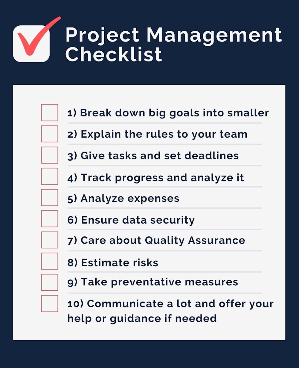 PM checklist