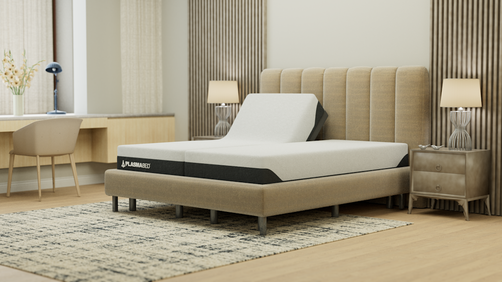 Split-King Smart Adjustable Bed — Dual-Side Independent Control (via FlexiSpot)