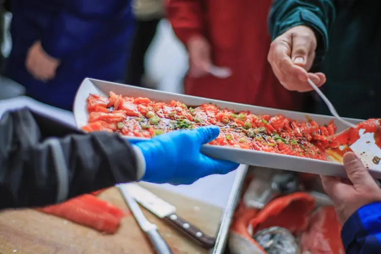 New Hurtigruten Menu - Day 8 Spring Menu - Seafood Banquet on deck