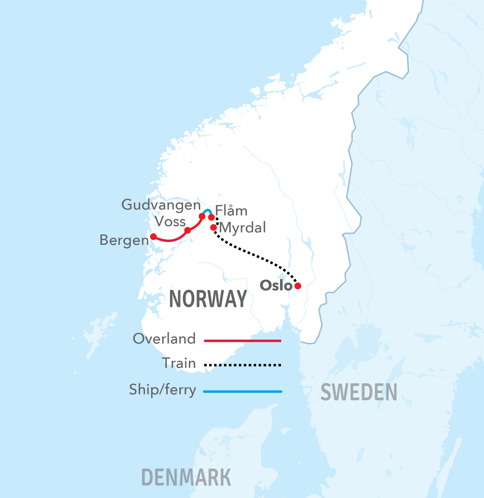 map-classic-highlights-of-norway-winter