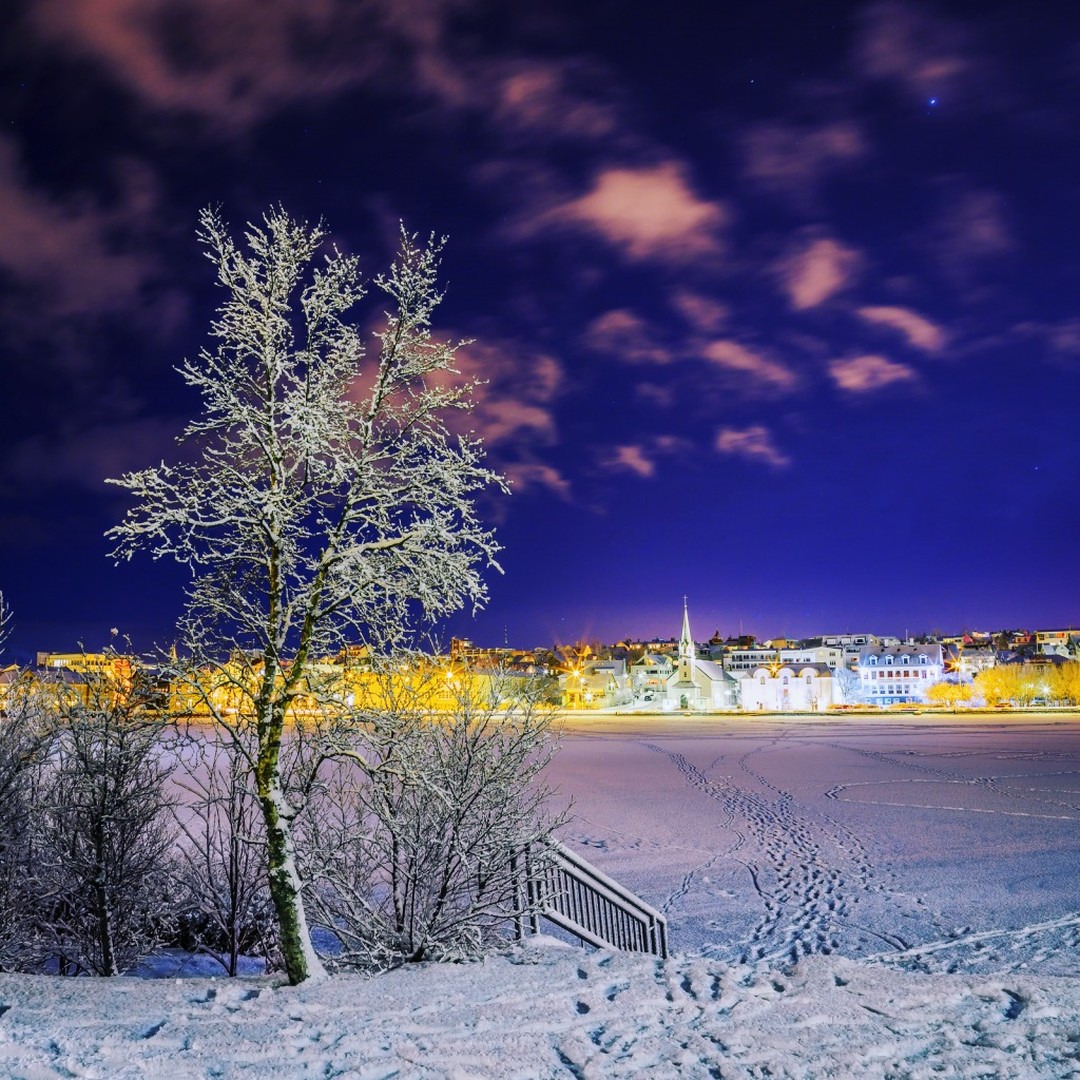 Christmas in Reykjavik city view - photo by Visit Reykjavik