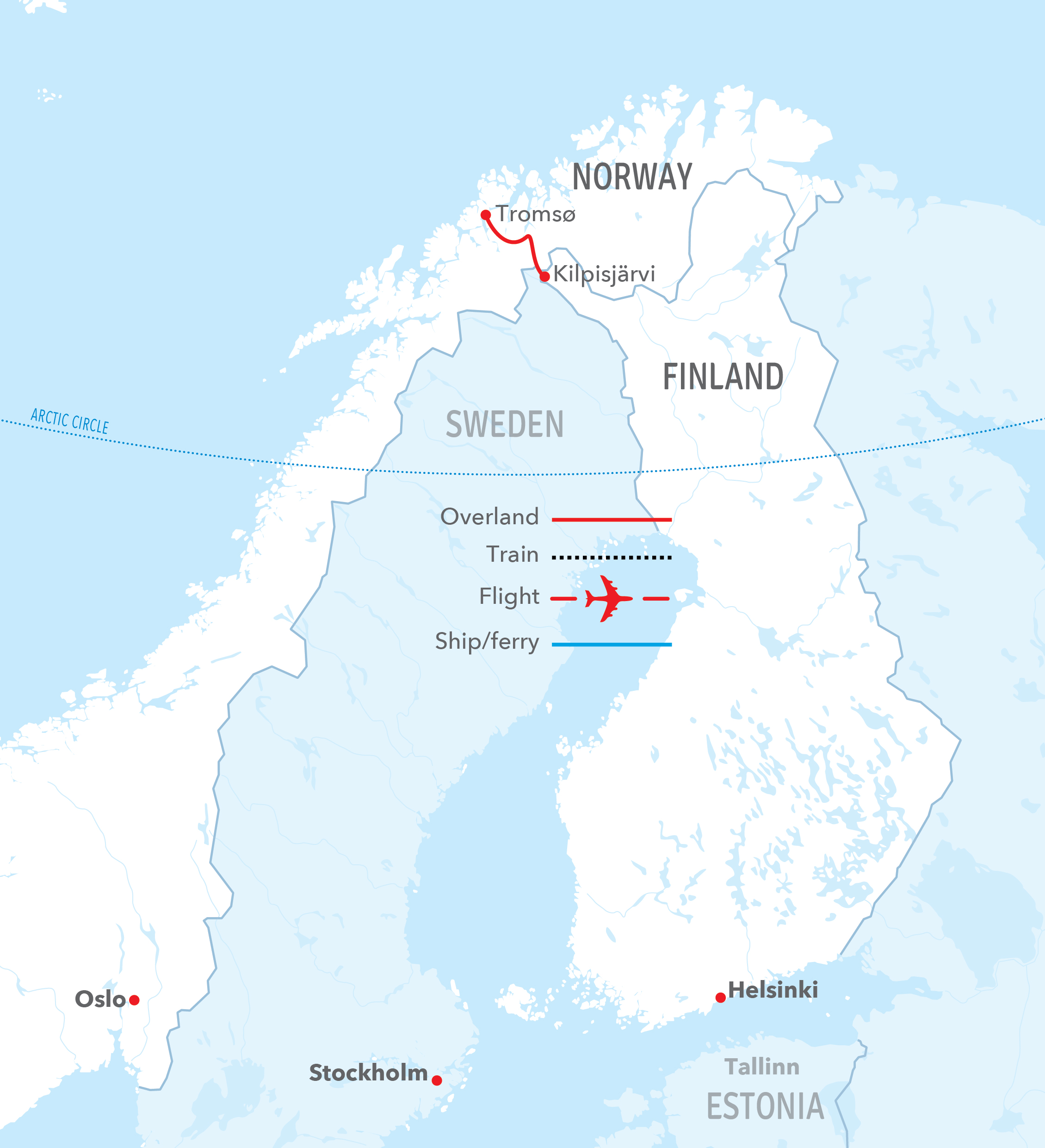 map-classic-Tromsø & Kilpisjärvi Arctic Route-01