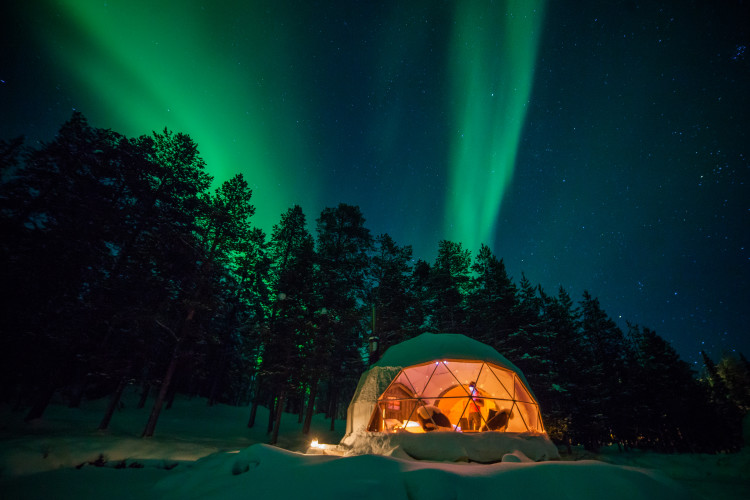 Aurora Domes in Finland 50 Degrees North