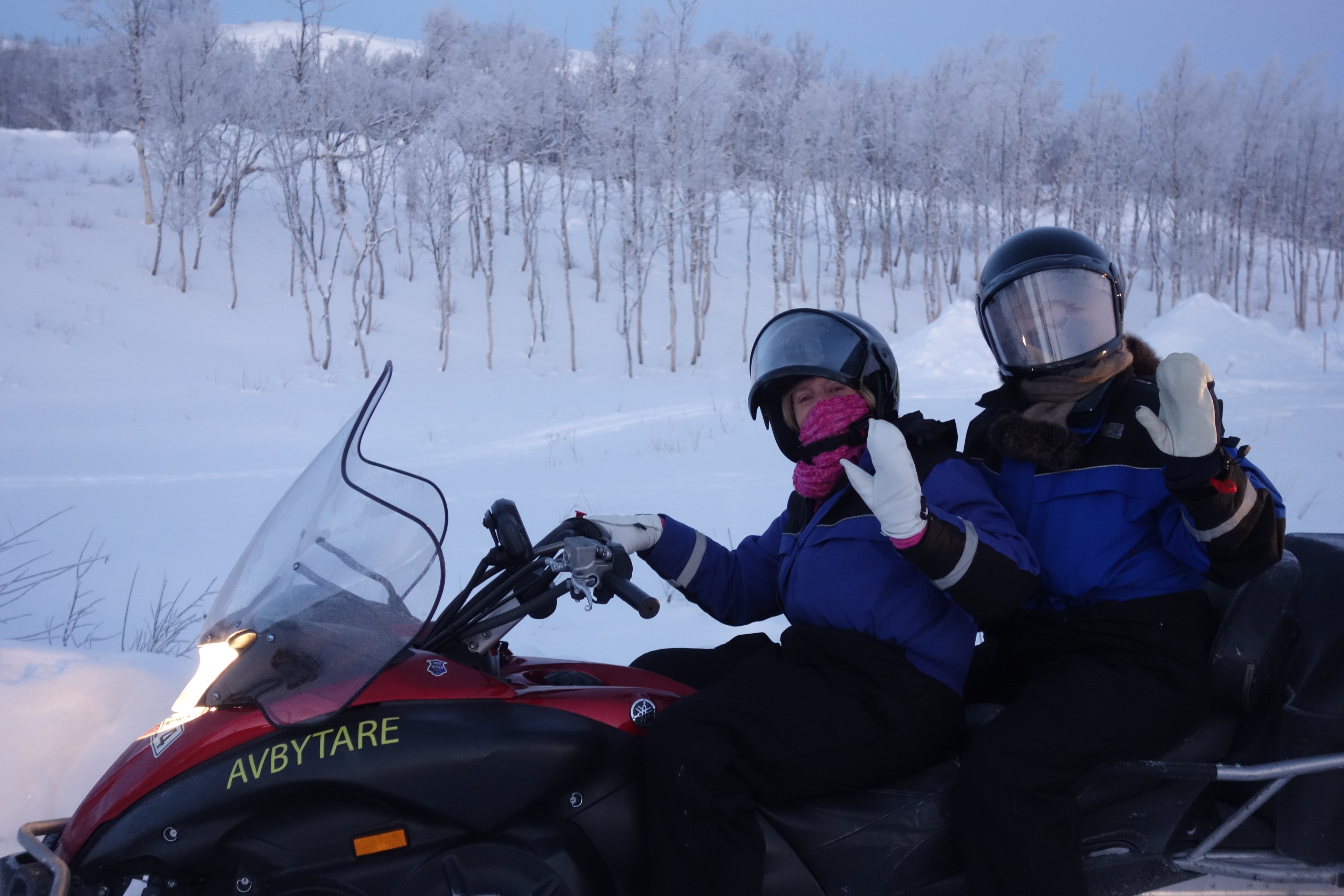 liz and cheryl sledding