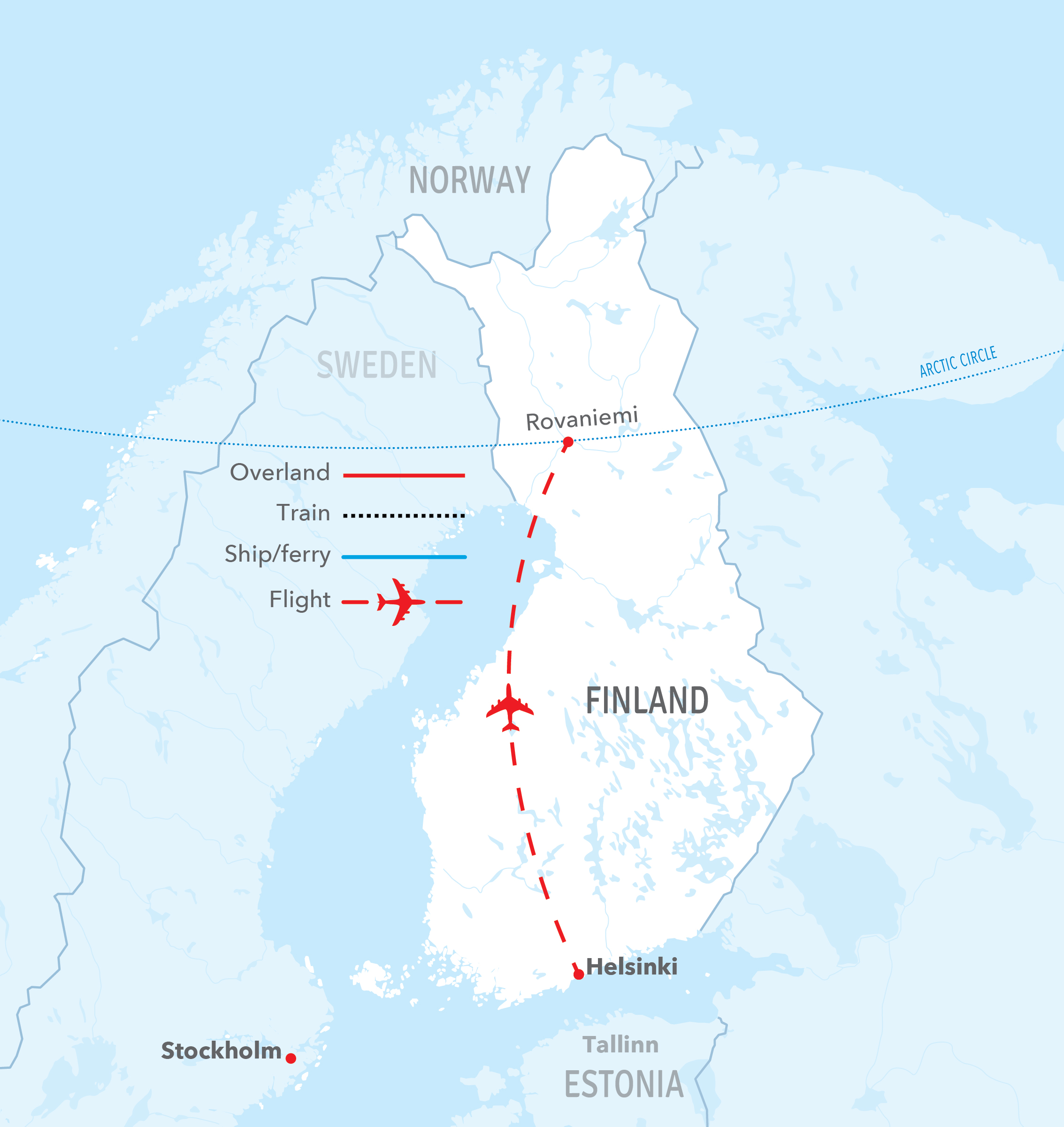 map-classic-Helsinki & Rovaniemi Glass Igloo Stay