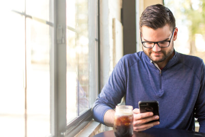 Man in coffee shop