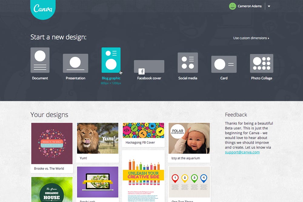 Canva screen