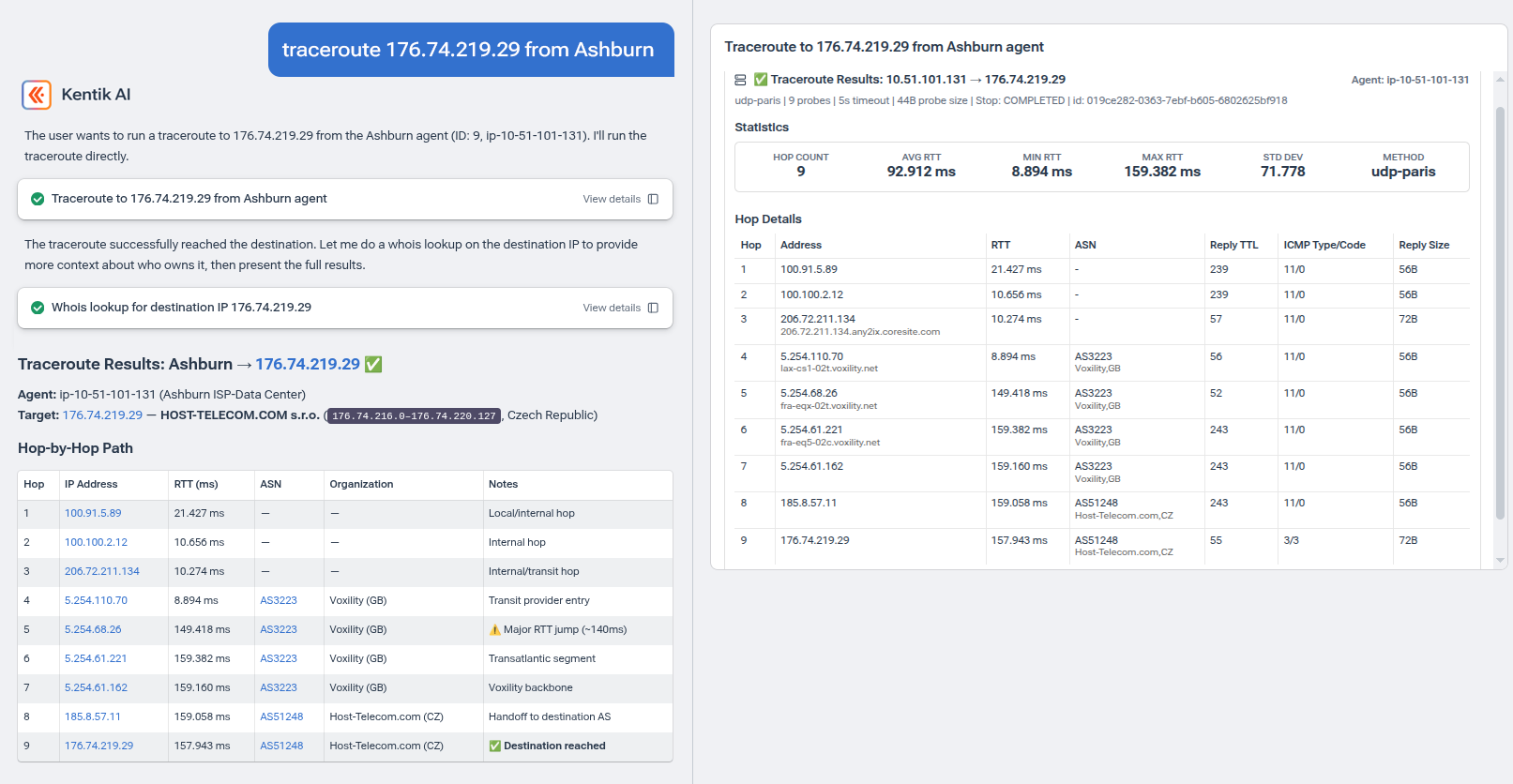 Traceroute in AI Advisor