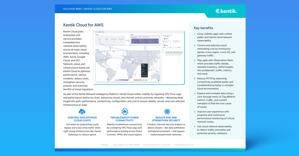 Kentik Cloud for AWS