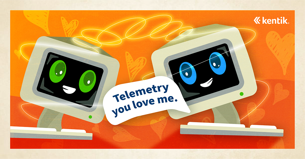 A Valentine’s Day card reading "Telemetry you love me."