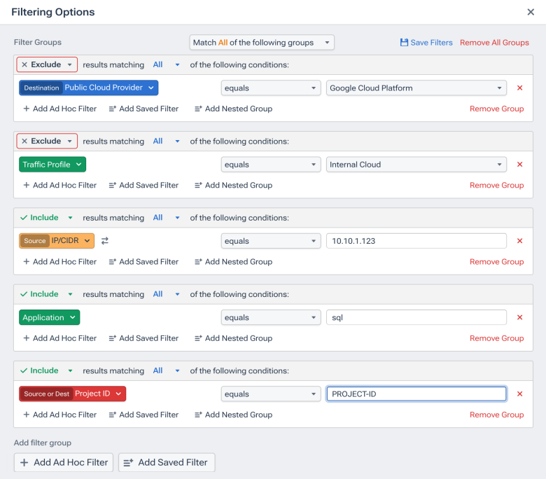 Filtering for even more granular information