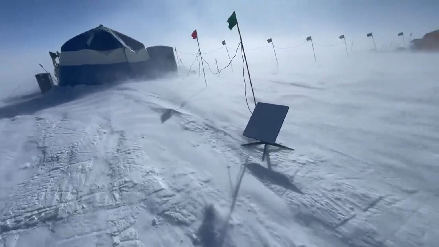 Starlink antennae in Antarctica