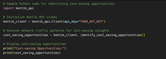 Sample code snippet for identifying cost-saving opportunities
