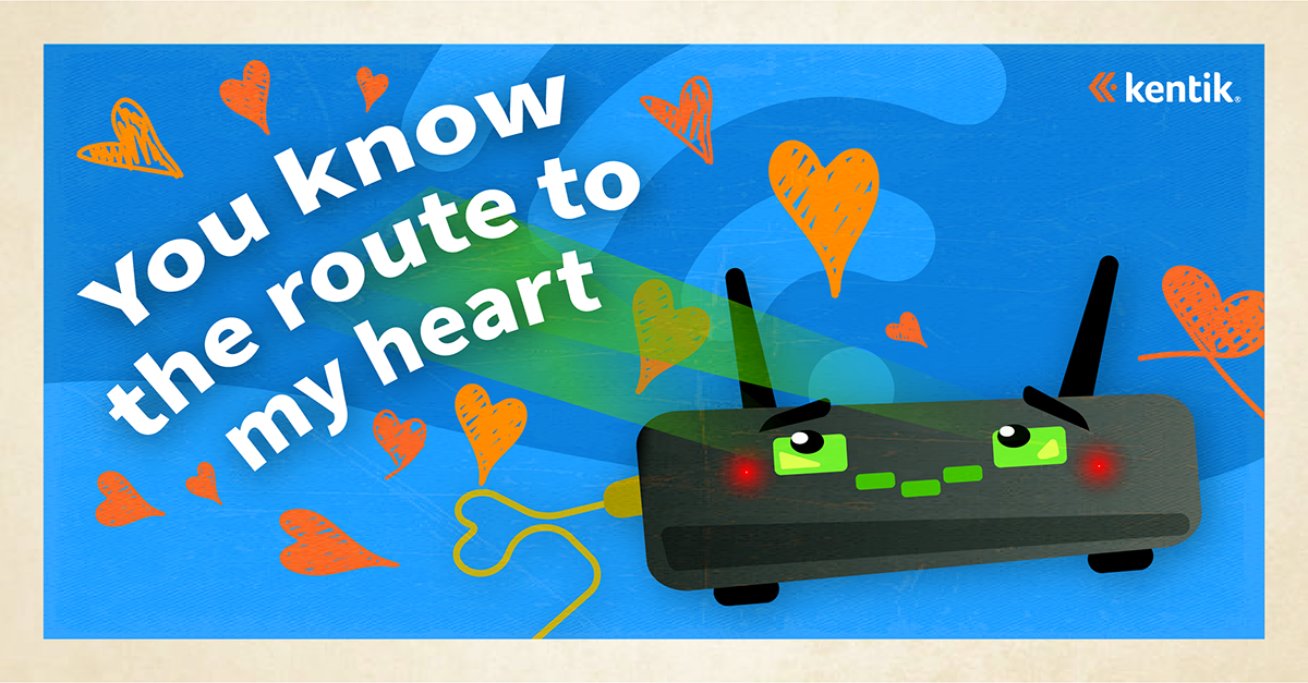 A Valentine’s Day card reading "You know the route to my heart."