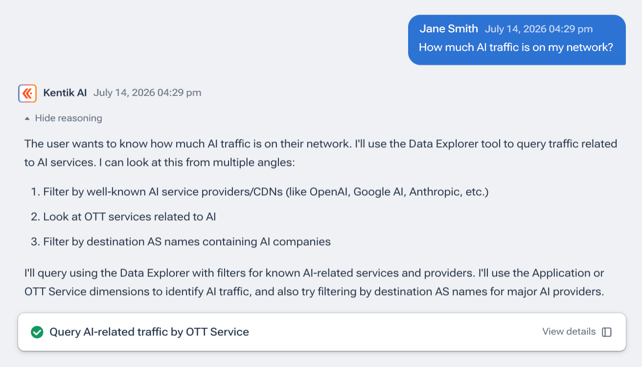 AI Advisor question and response