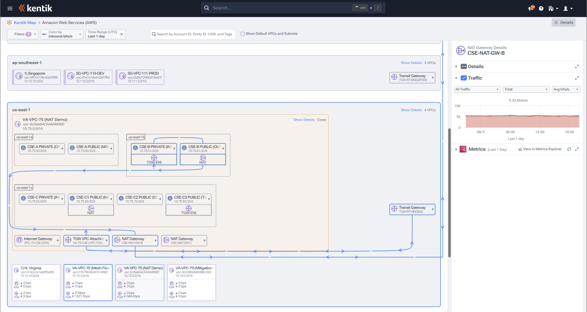 Exploring AWS NAT Gateway Connections in Kentik Cloud