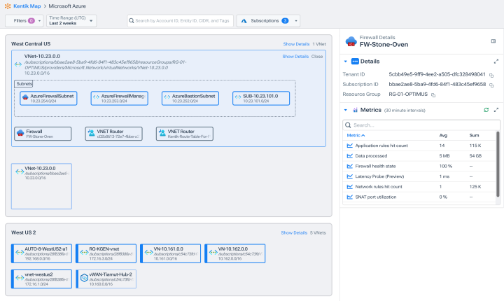 Access and visualize network utilization, configuration, and performance data from Kentik Map