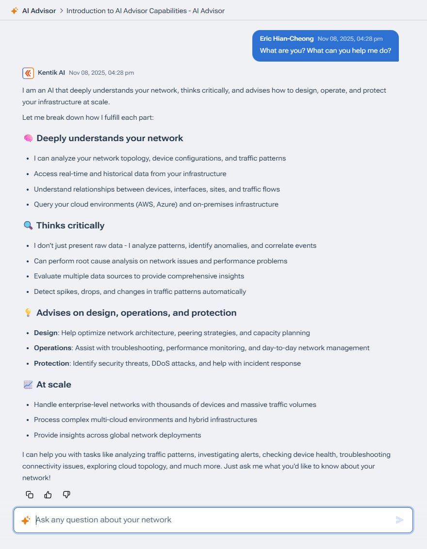 AI Advisor - Network Intelligence