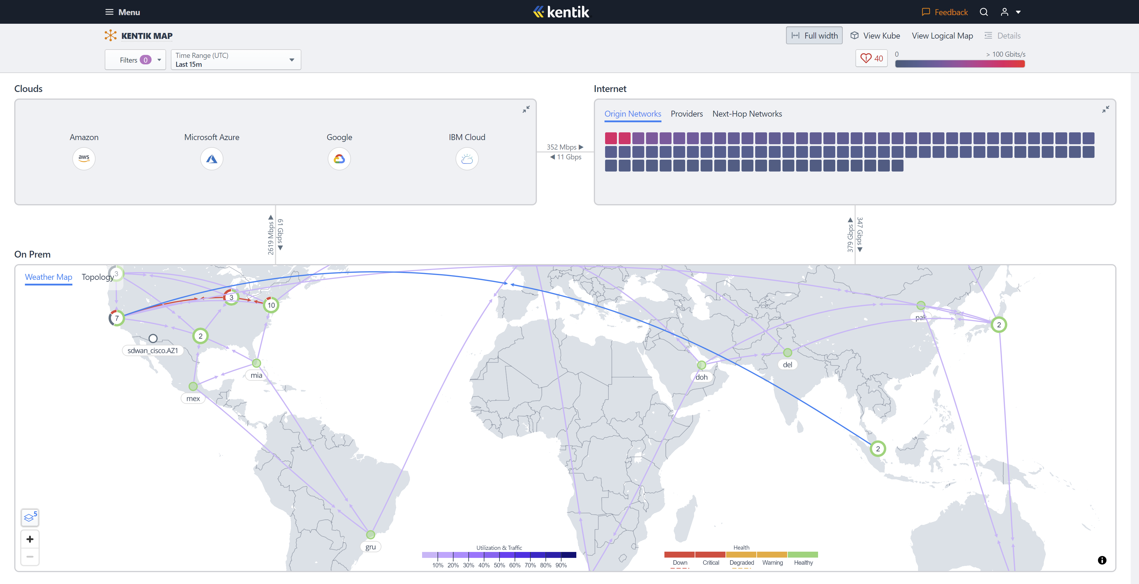 Network Topology Map - Weather Map View