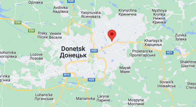 Map of Makiiva near Donetsk