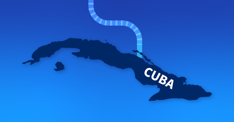 Cuba graphic with submarine cable