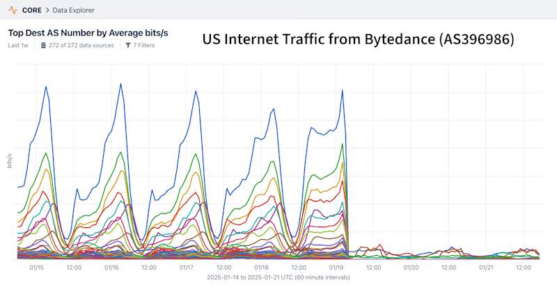 US Internet Traffic from Bytedance in the Kentik portal