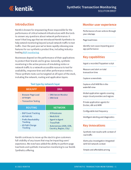 Synthetic Transaction Monitoring Solution Brief