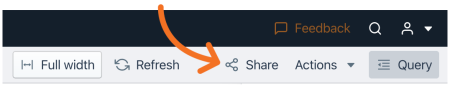 Share option in the toolbar