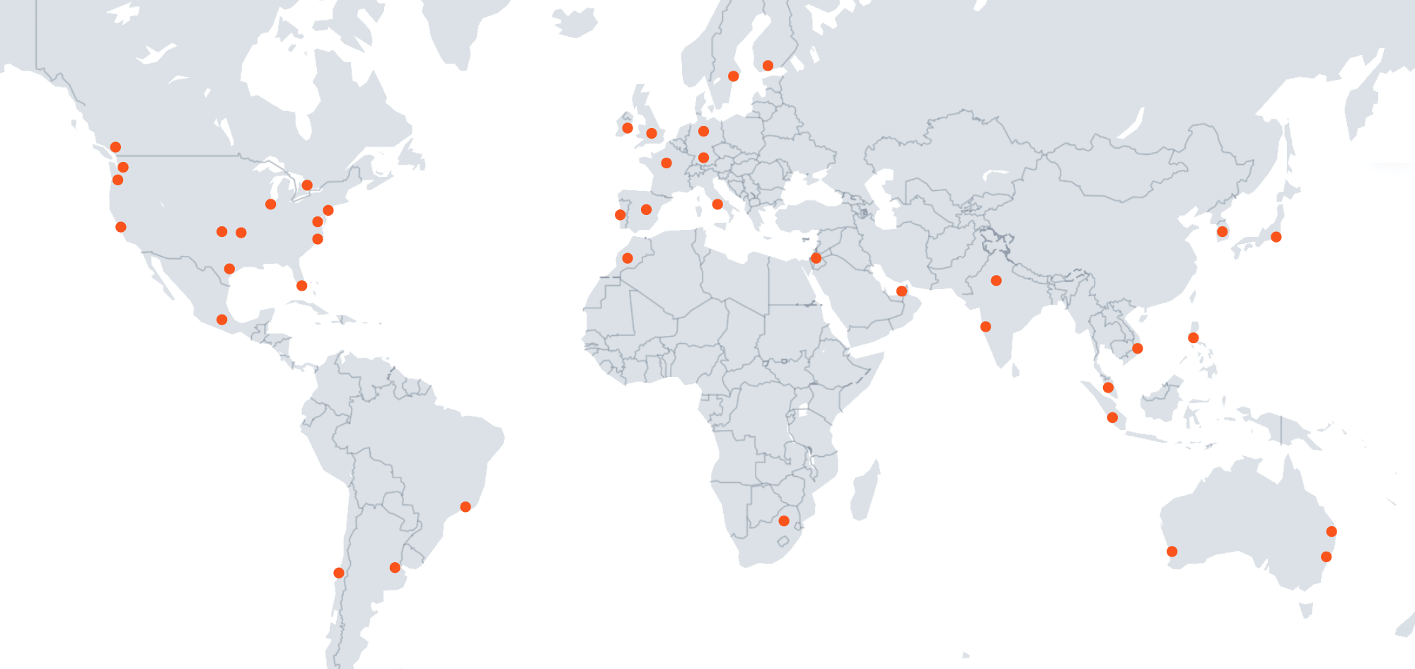Map of partners around the world
