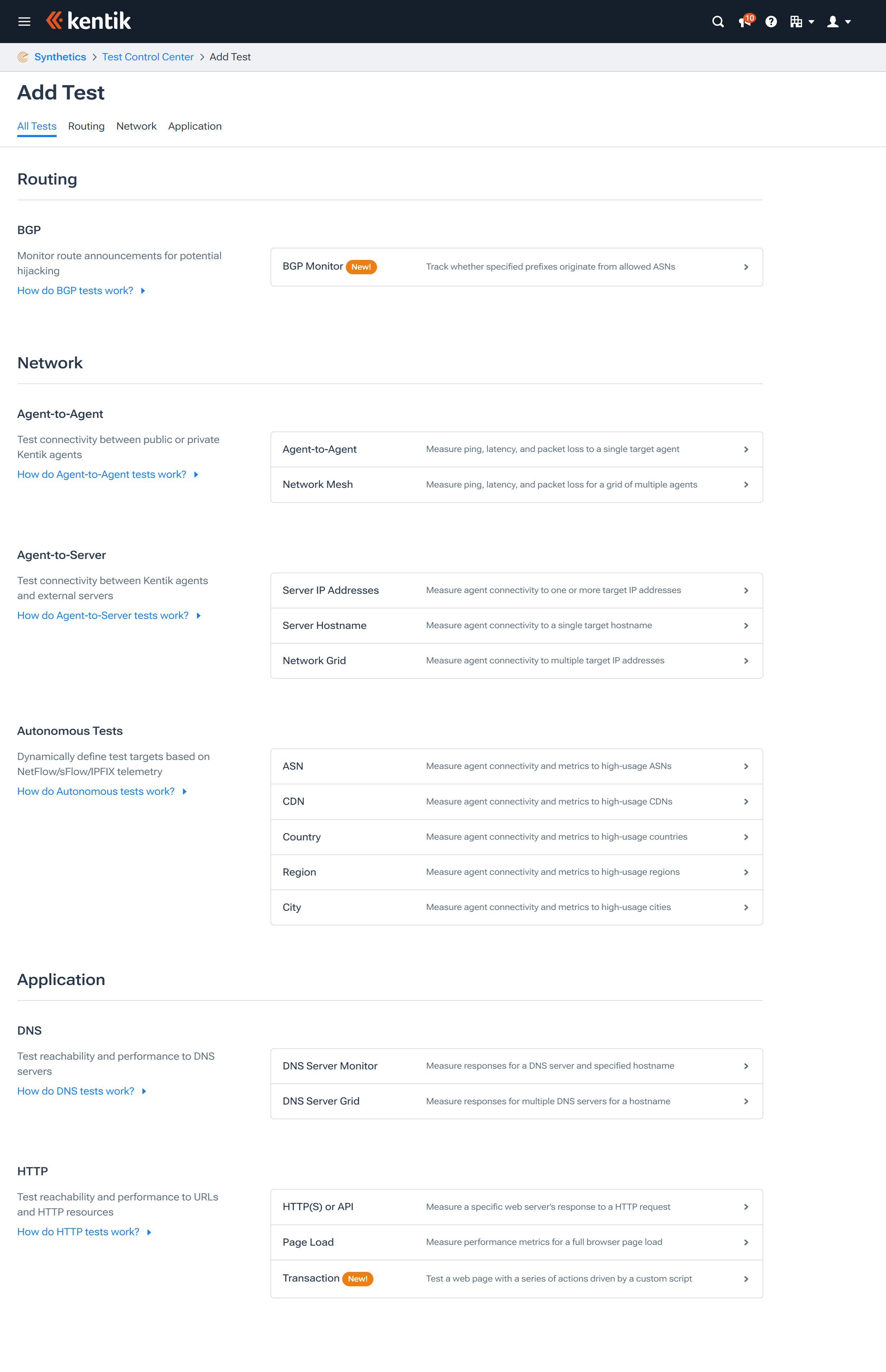 Synthetic Monitoring: Types of synthetic tests