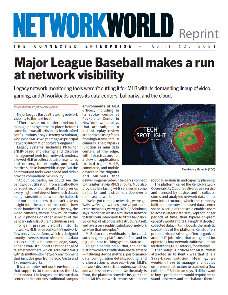 Major League Baseball Makes A Run At Network Visibility With Kentik ...