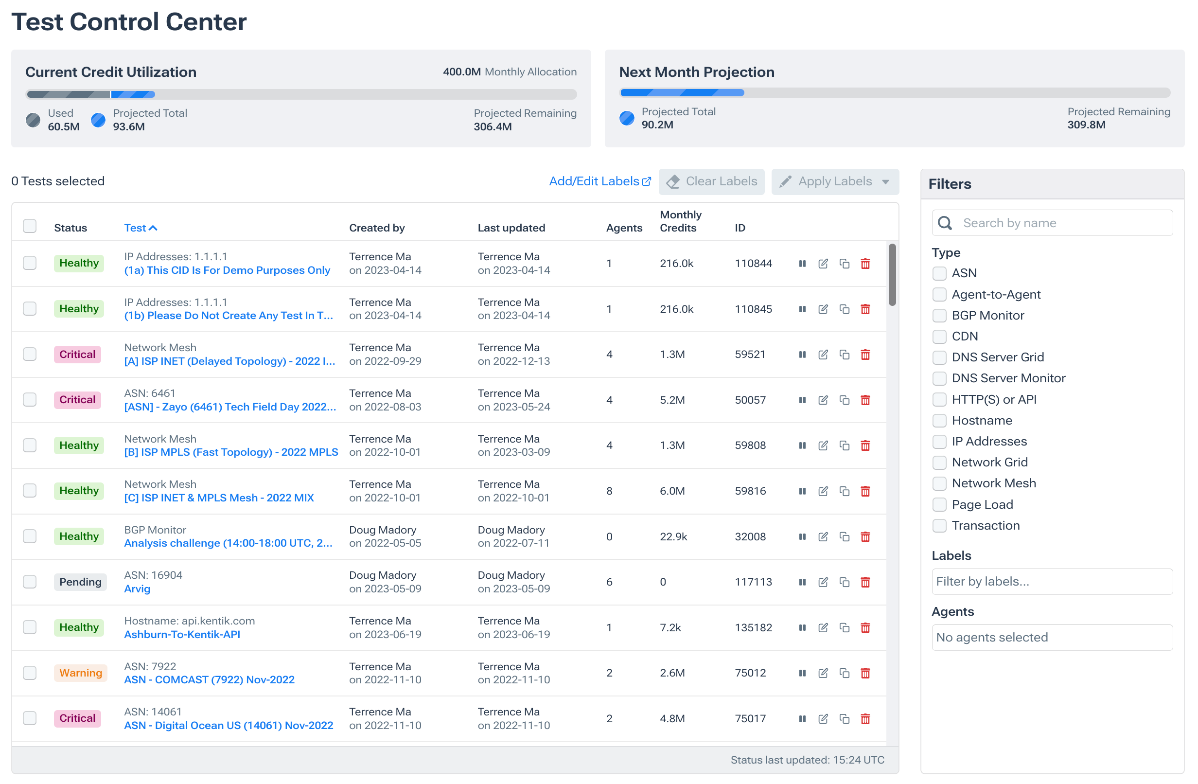 Network Performance Monitoring: Managing synthetic tests in Kentik