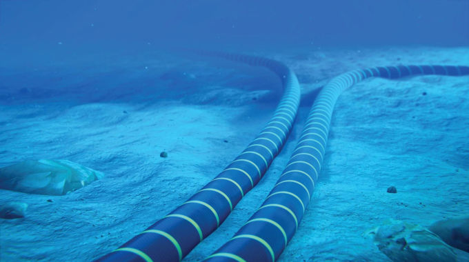 Cable on the ocean floor
