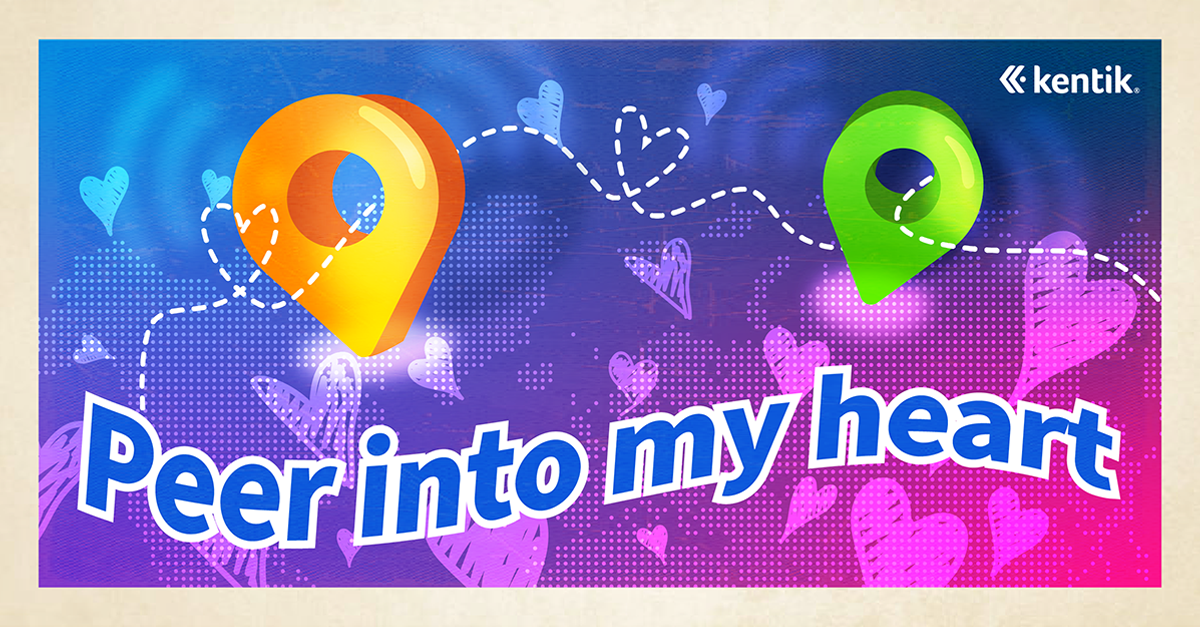 A Valentine’s Day card reading "Peer into my heart"