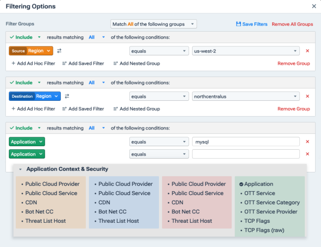 Filter options examples