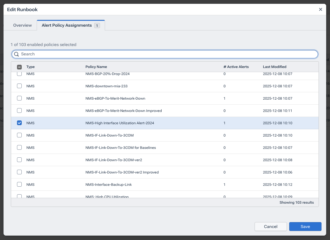 Natural Language Runbook Alert