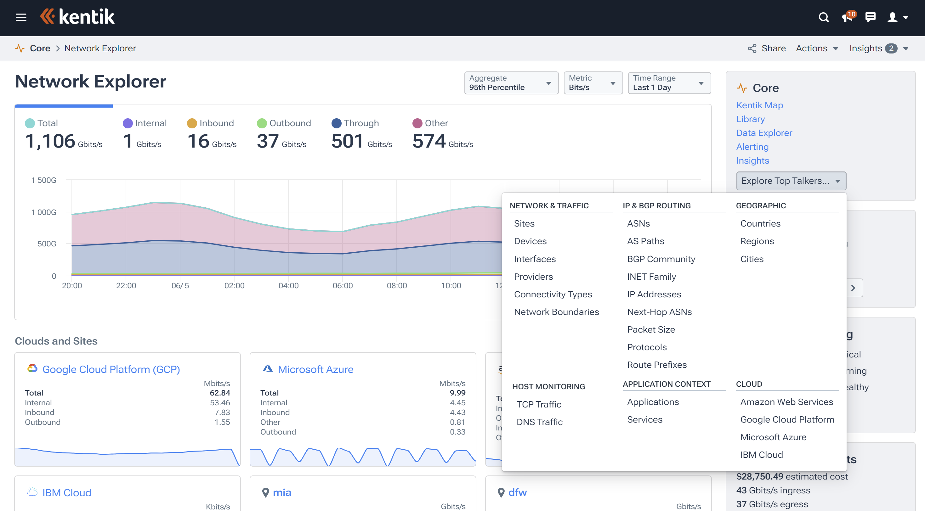 Types of Top Talkers Reports in Kentik Network Explorer