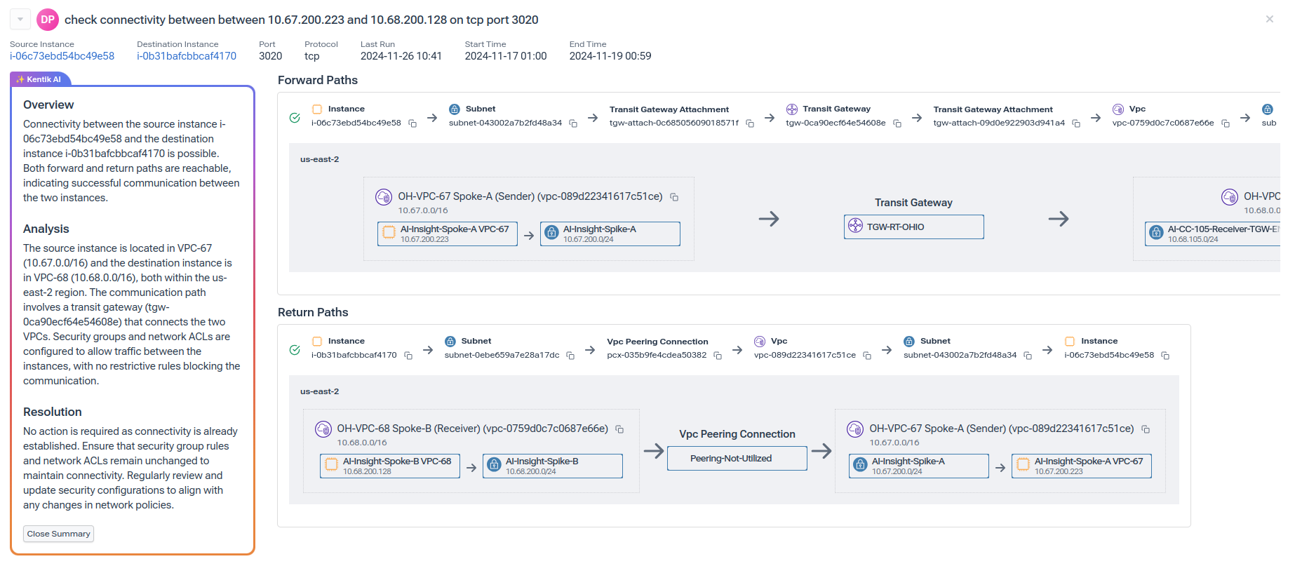 Kentik AI - Check for Connectivity Issues