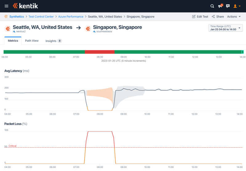 Temporary disconnection between Seattle and Singapore