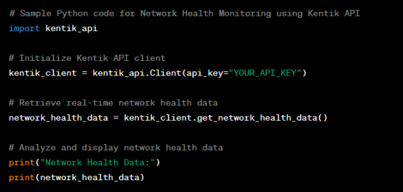 Sample code snippet for network health monitoring